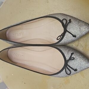 J. Crew Women's Silver and Black Flats
